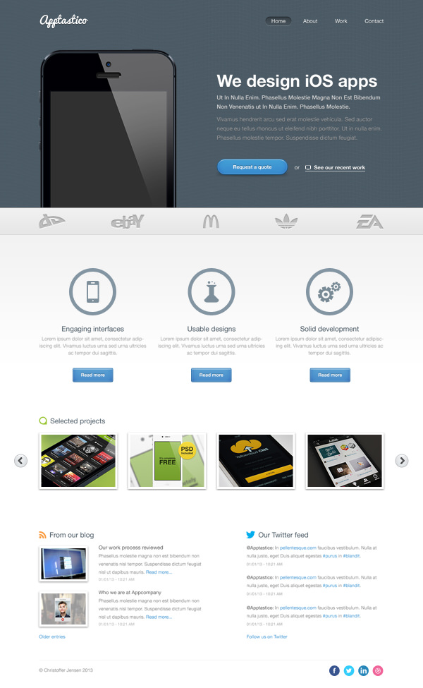 free psd web template download
